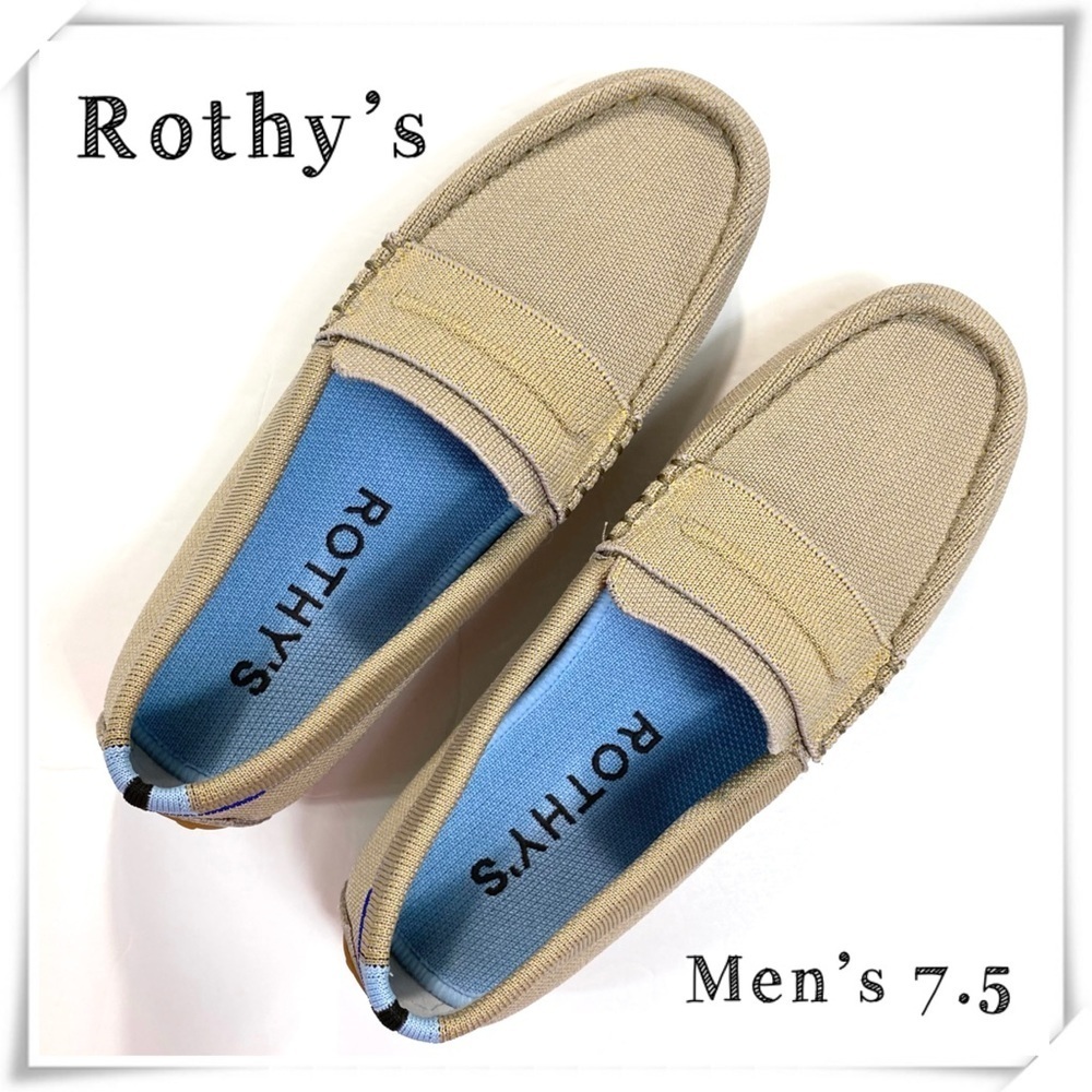 Rothy’s The Driving Loafers Shoes in Beige Size 7.5